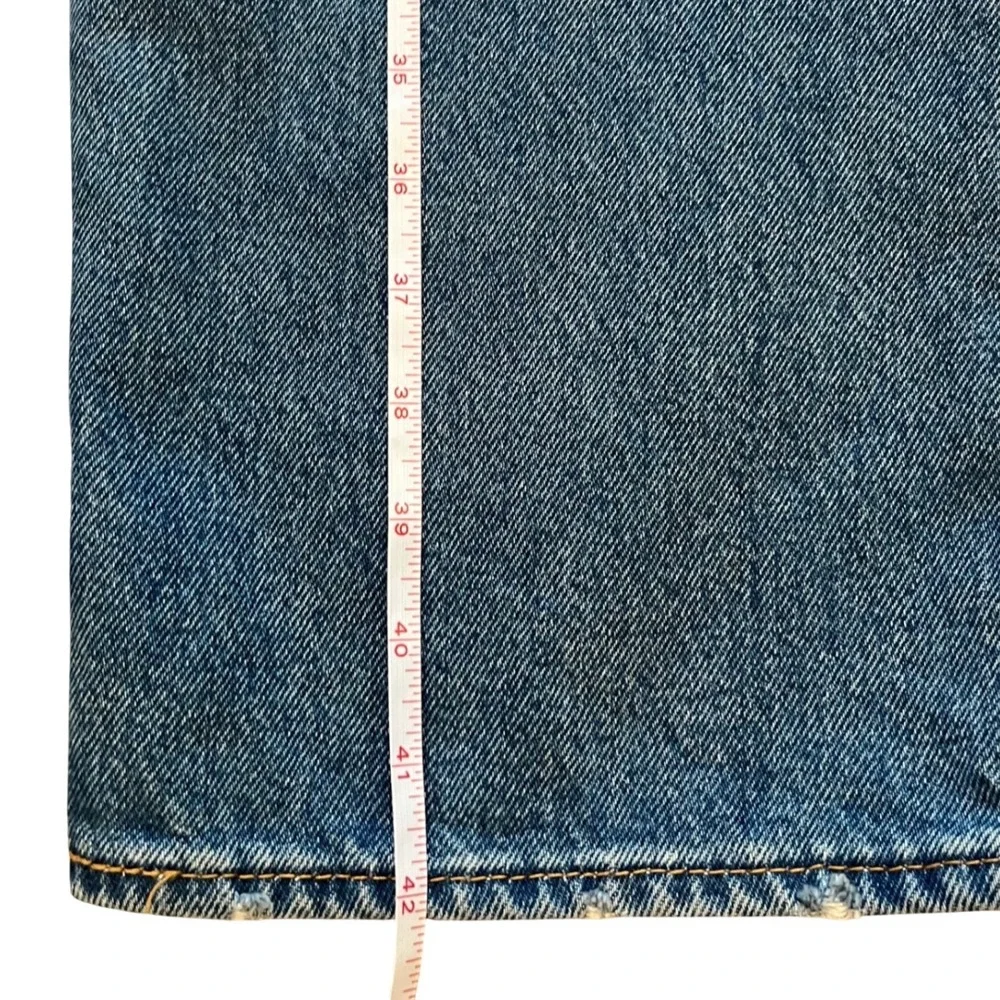 Levis 501 Original Fit Straight Leg Distressed Blue Denim Jeans‎ Mens 34x30